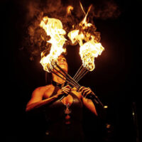 Show éventails de feu Lausanne