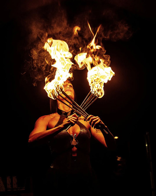 Show éventails de feu Lausanne